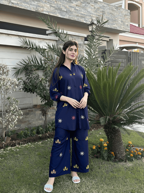 Linen Embroidered 2 pc